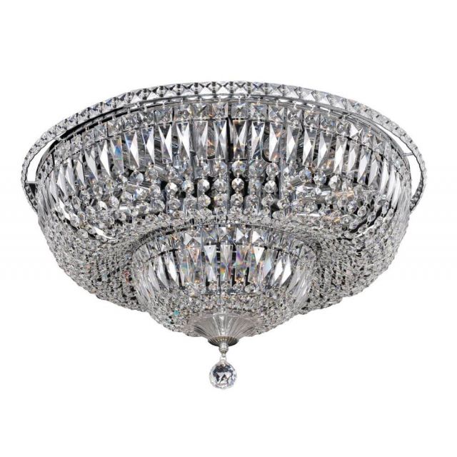 Allegri Betti 16 Light 24 Inch Crystal Flush Mount In Chrome with Firenze Clear Crystal 020246-010-FR001