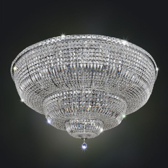 Allegri Betti 30 Light 48 inch Flush Mount in Chrome with Clear Firenze Crystals 020248-010-FR001