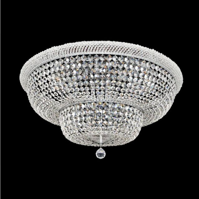 Allegri 020942-010-FR001 Napoli 18 Light 34 inch Flush Mount in Chrome with Firenze Clear Crystal