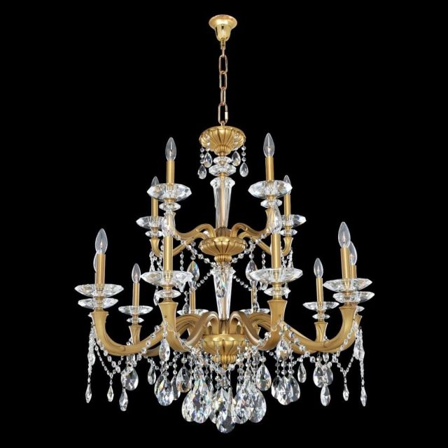 Allegri 021772-032-FR001 Jolivet 15 Light 36 inch Chandelier in Historic Brass with Clear Firenze Crystals