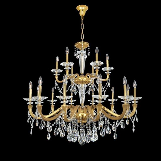 Allegri 021773-032-FR001 Jolivet 18 Light 43 inch Chandelier in Historic Brass with Firenze Clear Crystal