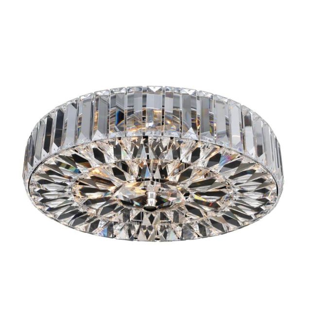 Allegri 025741-010-FR001 Julien 4 Light 16 Inch Crystal Flush Mount In Chrome with Firenze Clear Crystal