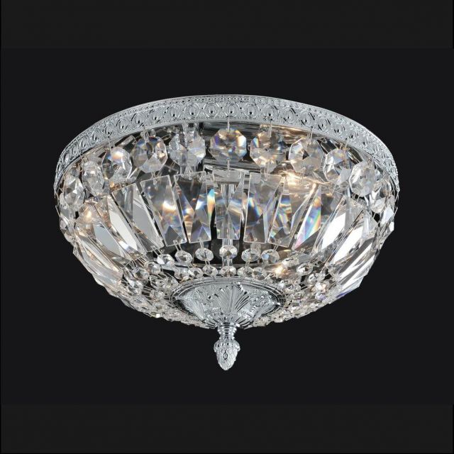 Allegri 025942-010-FR001 Lemire 3 Light 12 inch Flush Mount in Chrome with Firenze Clear Crystal