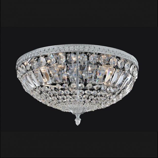 Allegri 025943-010-FR001 Lemire 5 Light 18 inch Flush Mount in Chrome with Firenze Clear Crystal