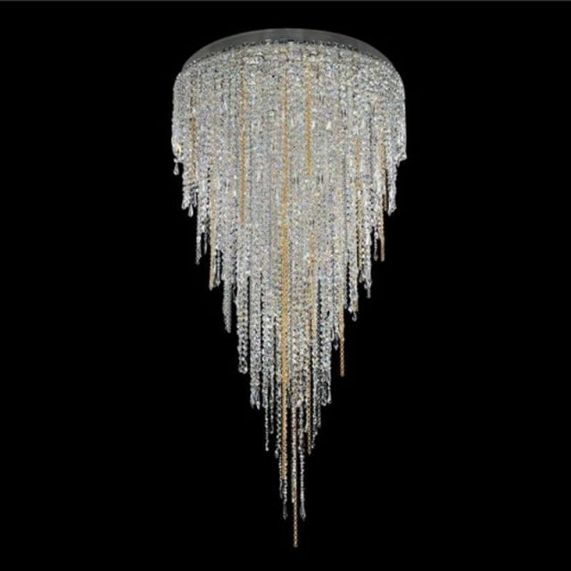 Allegri Tenuta 21 Light 36 inch Convertible Pendant to Flush Mount in Chrome with Firenze Clear Crystal 028253-010-FR001