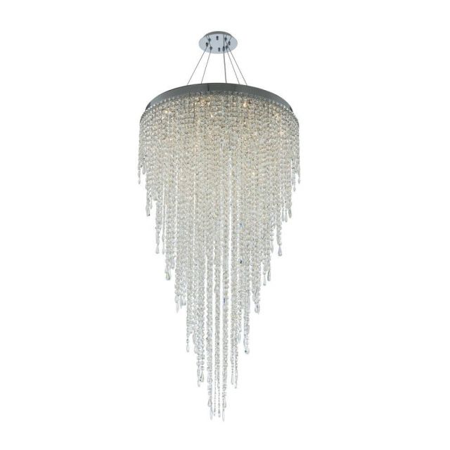 Allegri Tenuta 16 Light 32 inch Convertible Pendant to Flush Mount in Polished Chrome with Firenze Crystal 028257-010-FR001