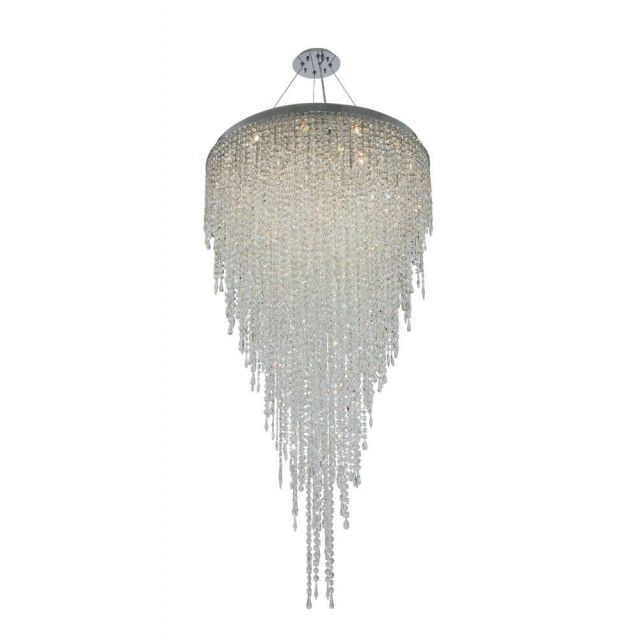 Allegri Tenuta 21 Light 36 inch Convertible Pendant to Flush Mount in Polished Chrome with Firenze Crystal 028258-010-FR001