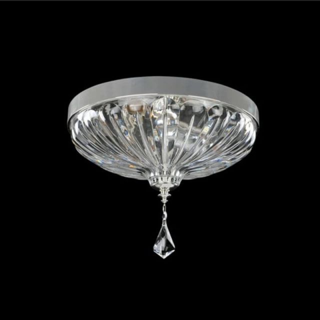 Allegri 028540-017-FR001 Orecchini 2 Light 13 inch Round Flush Mount in Two Tone Silver with Firenze Clear Crystal