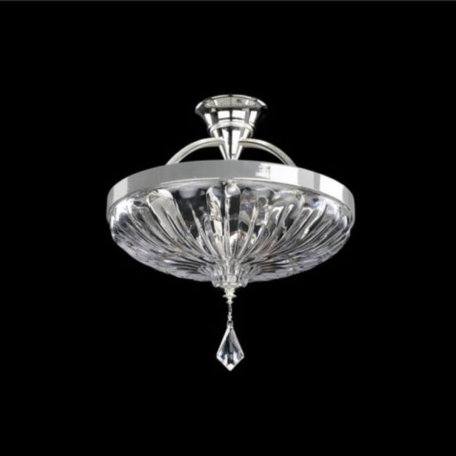 Allegri 028544-017-FR001 Orecchini 3 Light 16 inch Semi Flush Mount in Two Tone Silver with Firenze Clear Crystal