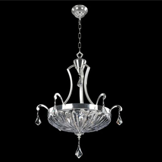 Allegri 028551-017-FR001 Orecchini 3 Light 22 inch Pendant in Two Tone Silver with Firenze Clear Crystal