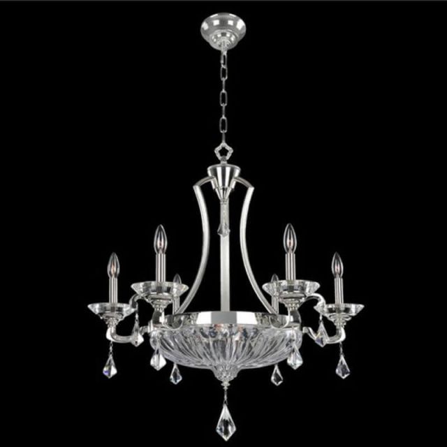 Allegri 028553-017-FR001 Orecchini 9 Light 26 inch Chandelier in Two Tone Silver with Firenze Clear Crystal