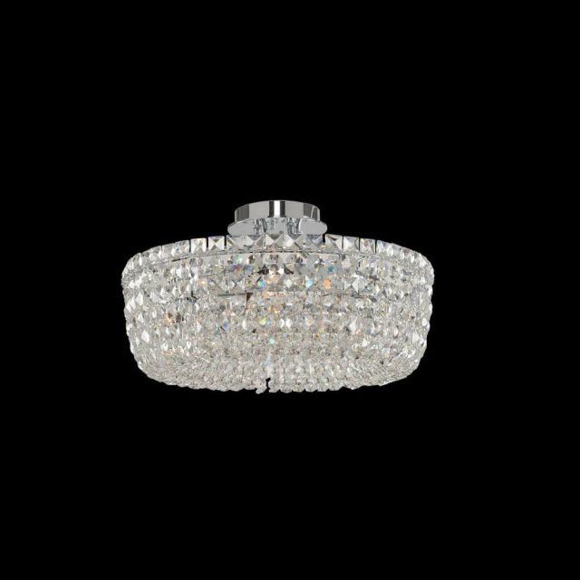 Allegri 029440-010-FR001 Cessano 18 Inch 5 Light Crystal Semi-Flush Mount In Chrome And Firenze Clear Crystal