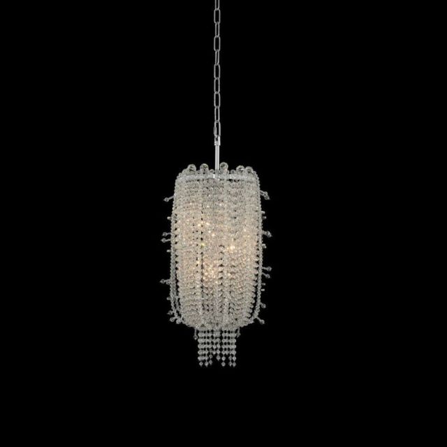 Allegri 030610-010-FR001 Cielo 3 Light 10 Inch Crystal Pendant In Chrome With Firenze Clear Crystal