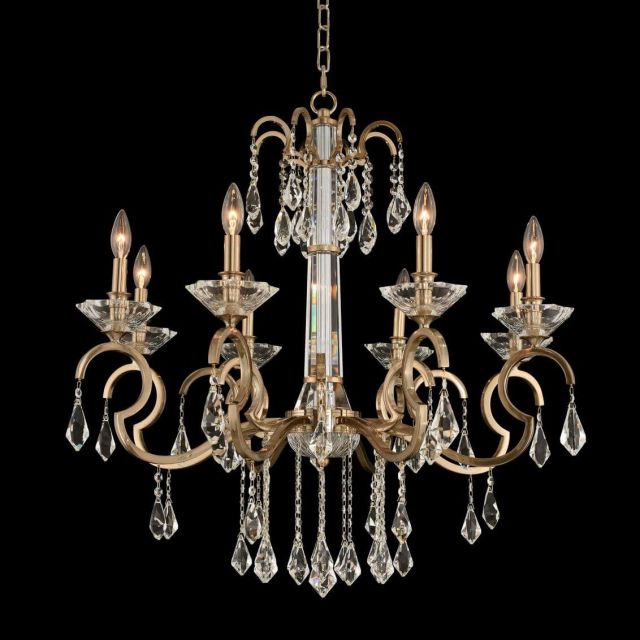 Allegri 031651-038-FR001 Valencia 8 Light 32 inch Chandelier in Brushed Champagne Gold with Firenze Clear Crystal