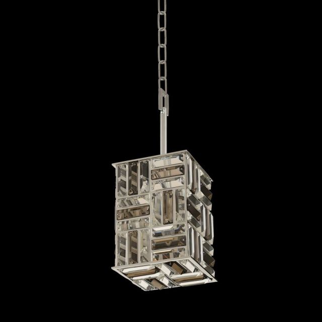 Allegri 031710-010-FR000 Modello 1 Light 7 inch Pendant in Chrome with Firenze Mixed Crystal