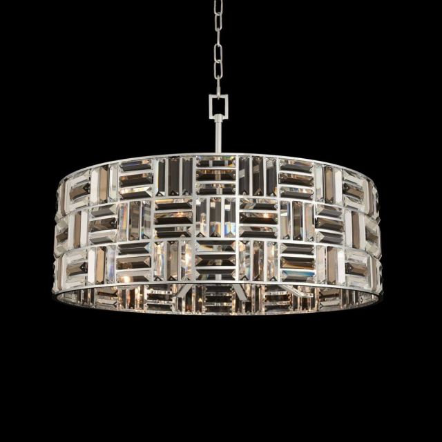 Allegri 031753-010-FR000 Modello 8 Light 30 inch Pendant in Chrome with Firenze Mixed Crystal