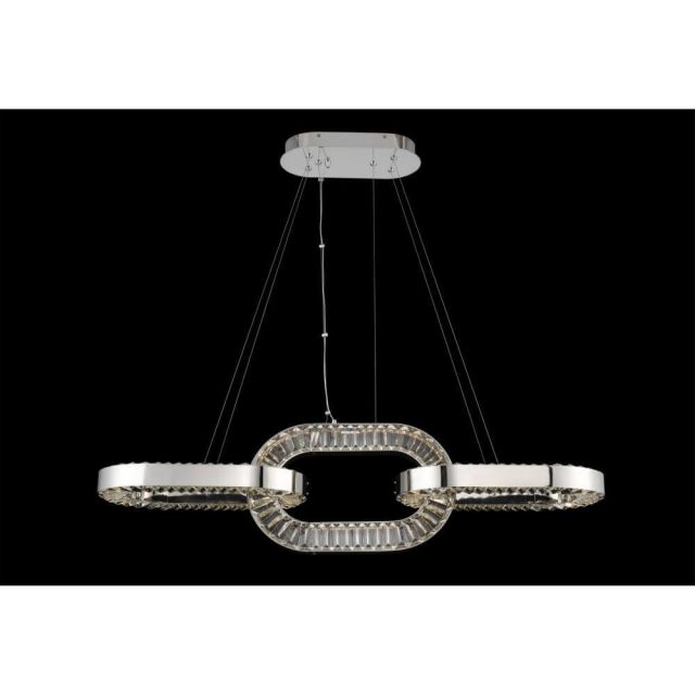 Allegri 034360-010-FR001 Catena 48 inch LED Crystal Island Light In Chrome With Firenze Clear Crystal