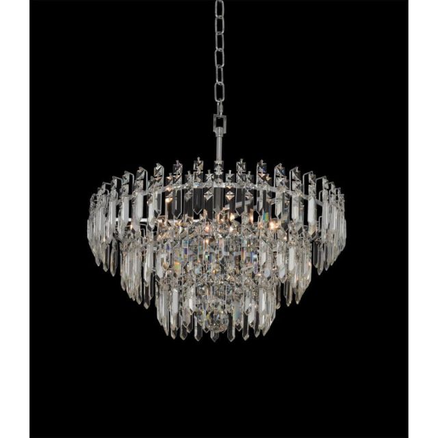 Allegri 034740-010-FR001 Pandoro 6 Light 21 Inch Crystal Pendant In Chrome With Firenze Clear Crystal