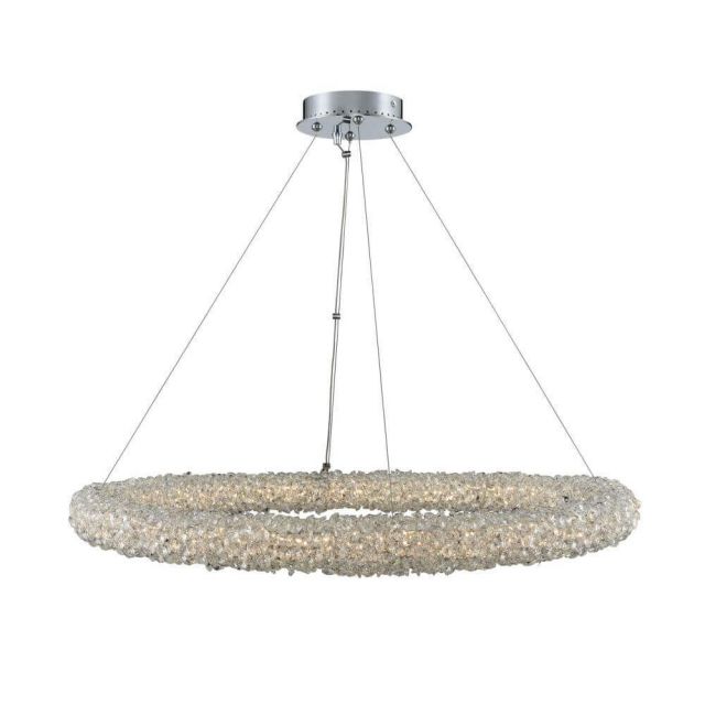 Allegri 035553-010-FR001 Lina 32 Inch LED Pendant in Chrome with Firenze Crystal