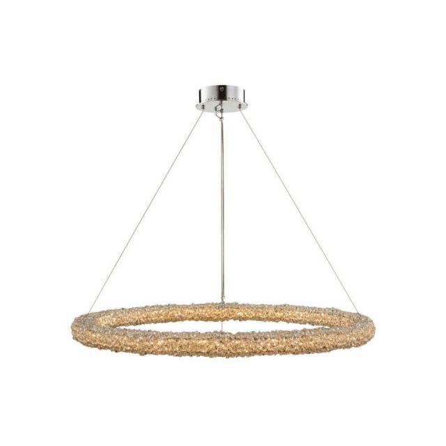 Allegri 035554-010-FR001 Lina 38 Inch LED Pendant in Polished Chrome with Firenze Crystal