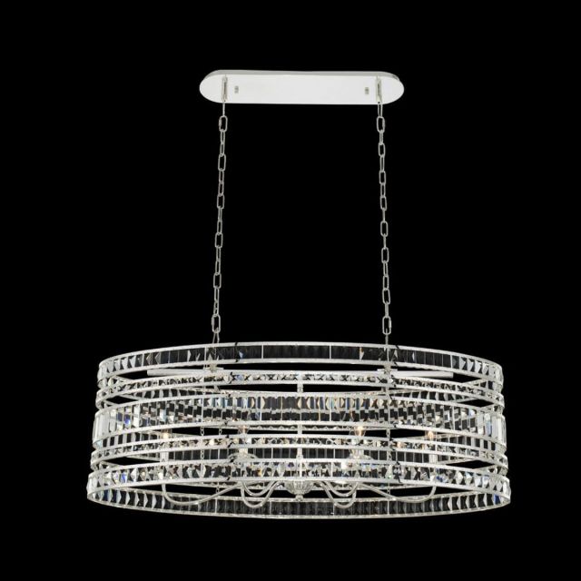 Allegri 037061-014-FR001 Strato 6 Light 42 inch Island Light in Polished Silver with Firenze Crystal