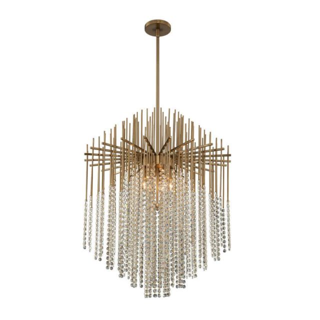 Allegri Estrella 6 Light 26 inch Pendant in Brushed Champagne Gold with Firenze Crystal 037655-038-FR001