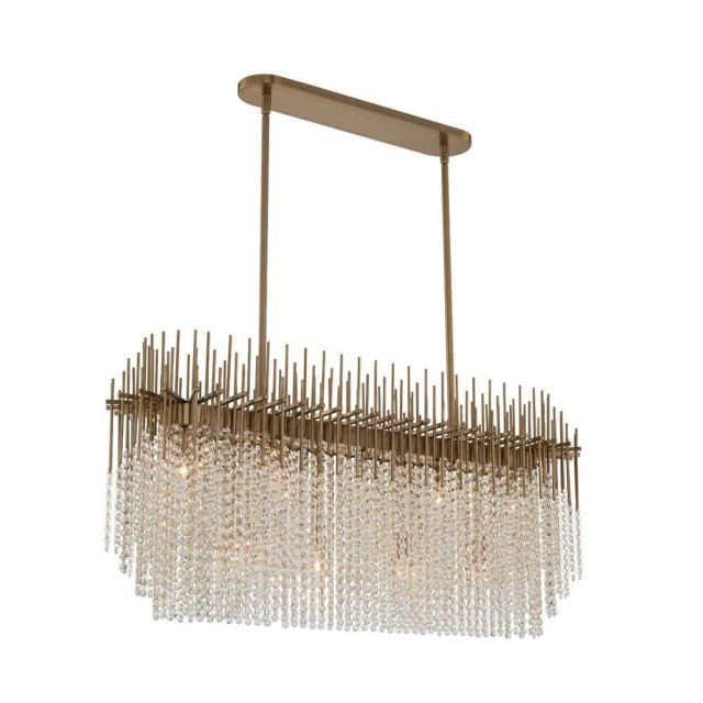 Allegri Estrella 9 Light 42 inch Island Light in Brushed Champagne Gold with Firenze Crystal 037661-038-FR001