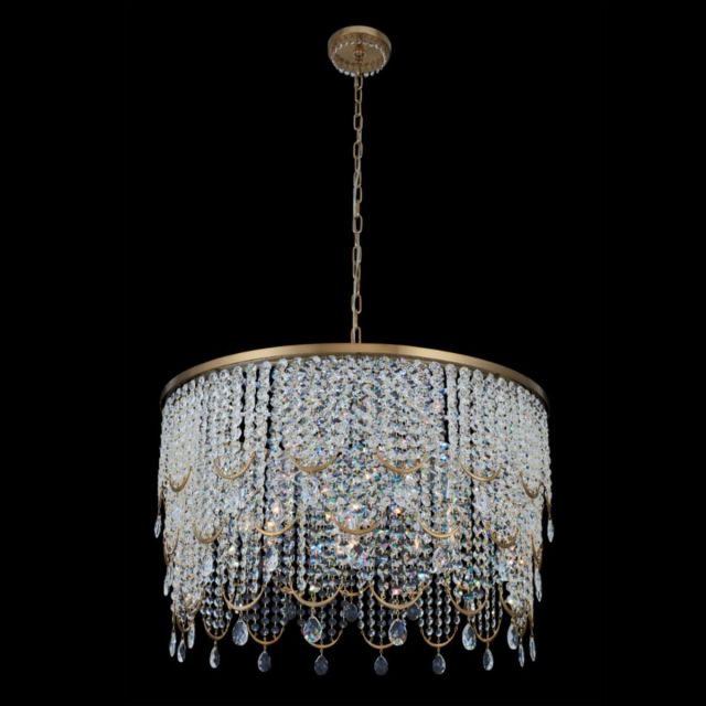 Allegri 039657-044-FR001 Vezzo 9 Light 36 inch Pendant in Winter Brass with Clear Firenze Crystals