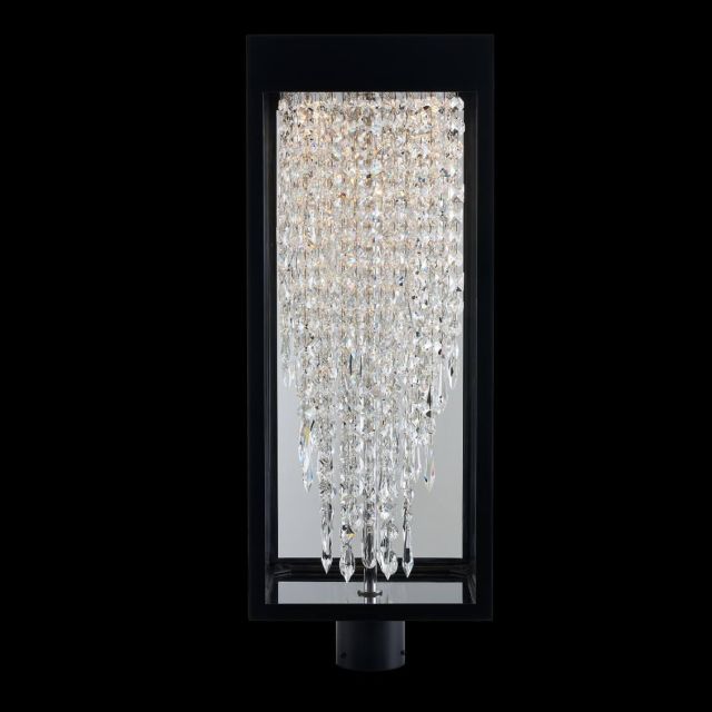 Allegri Tenuta 30 inch Tall LED Outdoor Post Mount in Matte Black with Clear Firenze Crystals 090301-052-FR001