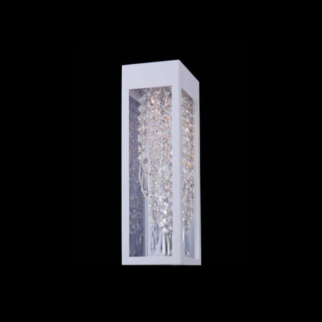 Allegri Tenuta 20 inch Tall LED Outdoor Wall Sconce in Matte White with Clear Firenze Crystals 090321-064-FR001