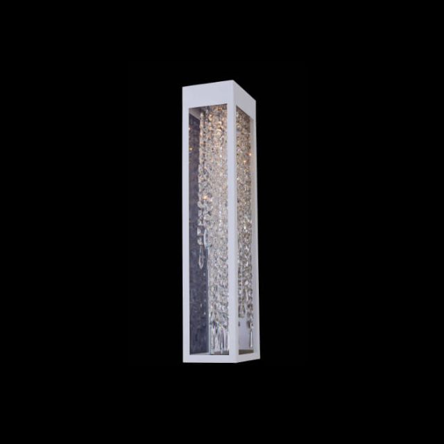 Allegri Tenuta 30 inch Tall LED Outdoor Wall Sconce in Matte White with Clear Firenze Crystals 090322-064-FR001