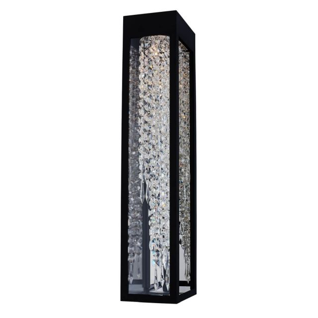 Allegri Tenuta Esterno 30 inch Tall LED Outdoor Wall Sconce in Matte Black with Clear Glass Panel 090322-052-FR001