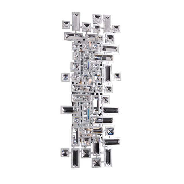 Allegri 11192-010-FR001 Vermeer 4 Light 9 Inch Tall Crystal Wall Bracket In Chrome with Firenze Clear Crystal