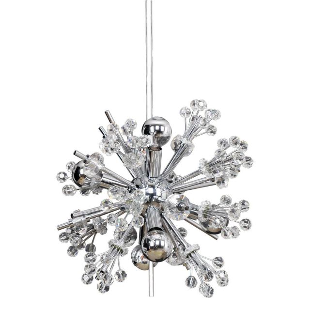 Allegri Constellation 6 Light 13 Inch Crystal Pendant In Chrome with Firenze Clear Crystal 11631-010-FR001