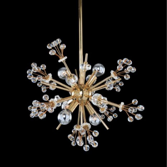 Allegri Constellation 6 Light 13 inch Pendant in Gold with Firenze Clear Crystal 11631-018-FR001
