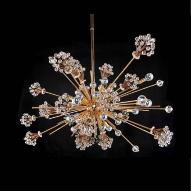 Allegri Constellation 30 Light 47 inch Oval Pendant in Gold with Firenze Clear Crystal 11635-018-FR001