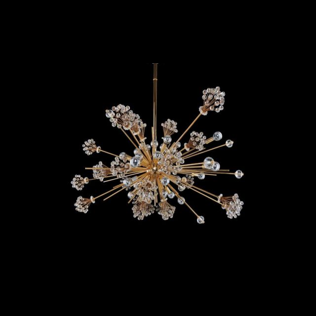 Allegri Constellation 46 Light 60 inch Oval Pendant in Gold with Clear Firenze Crystals 11636-018-FR001