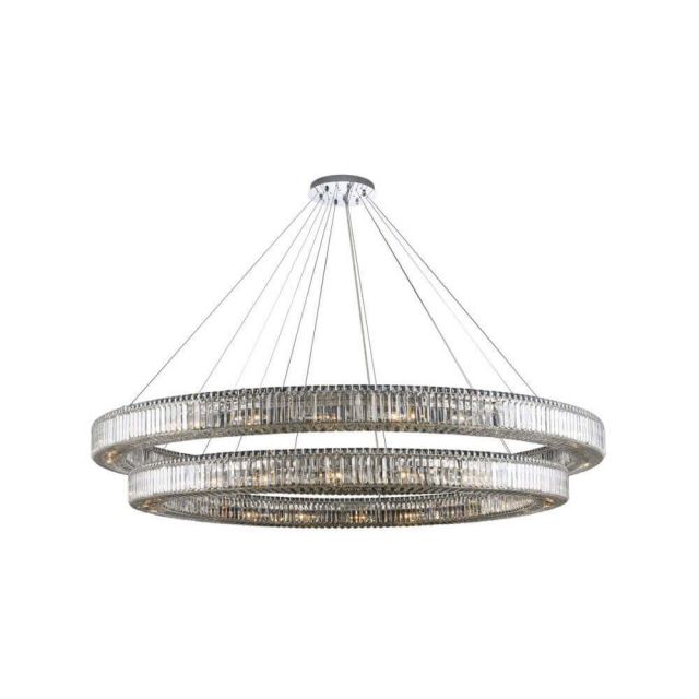Allegri Rondelle 44 Light 84 Inch 2 Tier Pendant in Polished Chrome with Firenze Crystal 11722-010-FR001