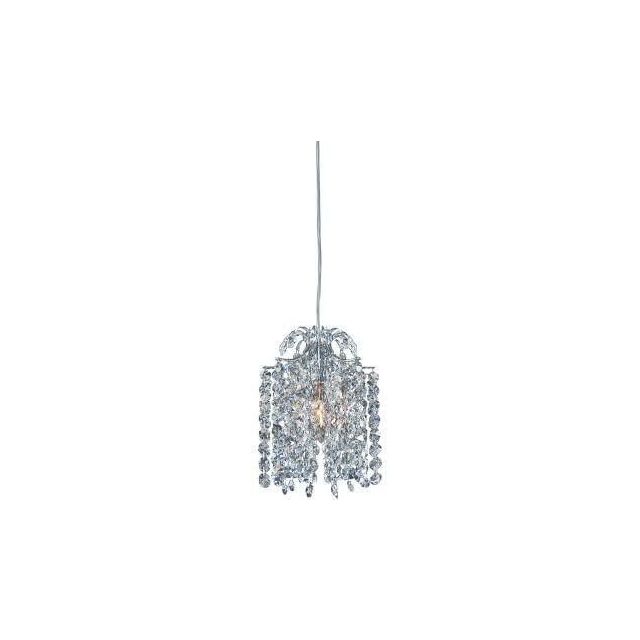 Allegri 11761-010-FR001 Milieu 6 inch 1 Light Crystal Pendant In Chrome with Firenze Clear Crystal