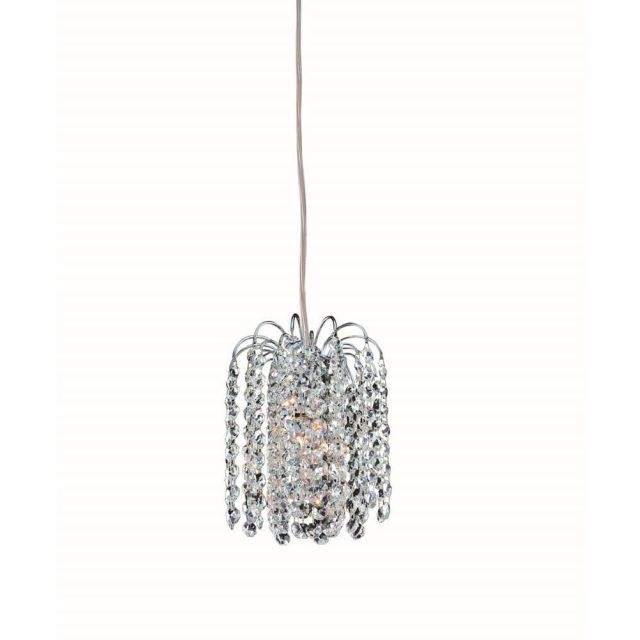Allegri 11762-010-FR001 Milieu 1 Light 6 inch Mini Pendant in Chrome with Clear Firenze Crystals