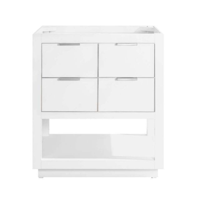 Avanity ALLIE-V30-WTS Allie 30 inch Vanity Only in White with Silver Trim