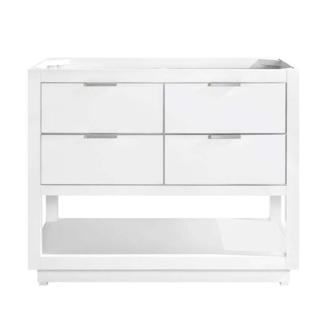 Avanity ALLIE-V42-WTS Allie 42 inch Vanity Only in White with Silver Trim