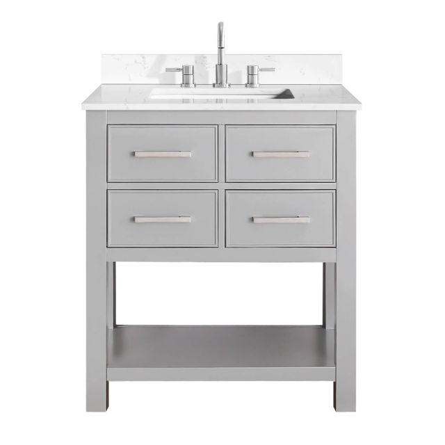 Avanity BROOKS-VS31-CG-E Brooks 31 inch Single Vanity Combo in Chilled Gray with Cala White Engineered Top