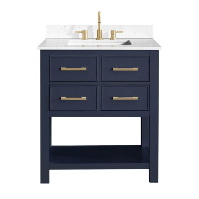 Avanity BROOKS-VS31-NB-E Brooks 31 inch Single Vanity Combo in Navy Blue with Cala White Engineered Top
