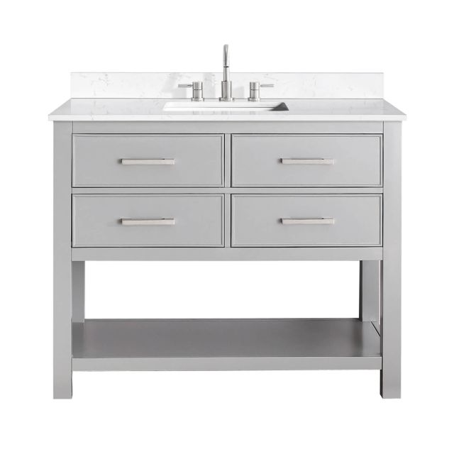 Avanity BROOKS-VS43-CG-E Brooks 43 inch Single Vanity Combo in Chilled Gray with Cala White Engineered Top