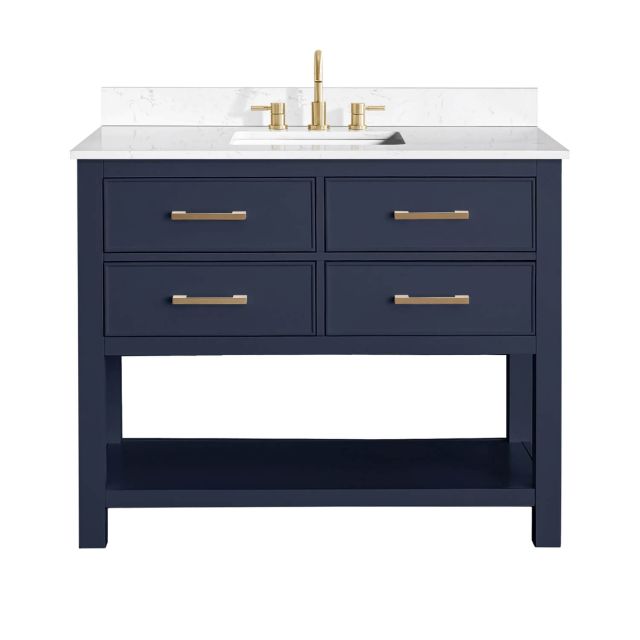 Avanity BROOKS-VS43-NB-E Brooks 43 inch Single Vanity Combo in Navy Blue with Cala White Engineered Top