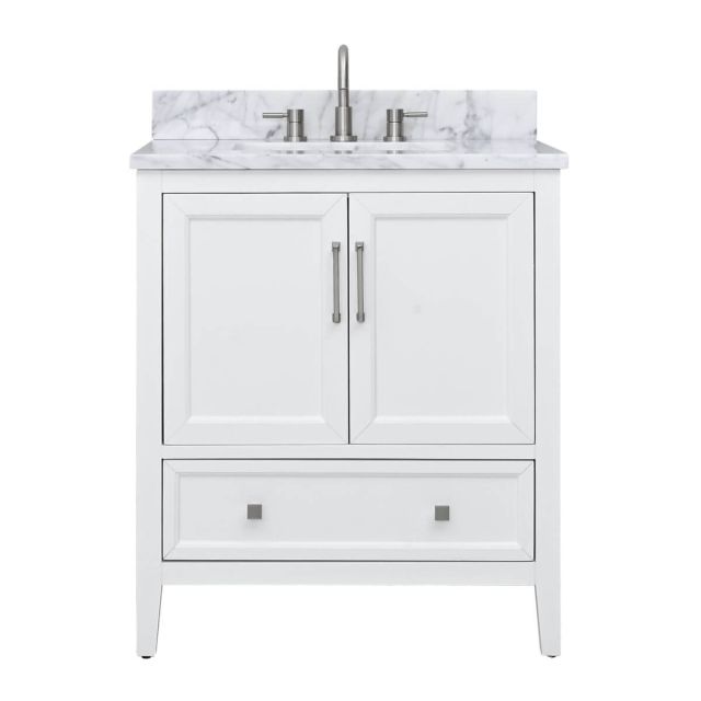 Avanity EVERETTE-VS31-WT-C Everette 31 inch Vanity Combo in White with Carrara White Marble Top