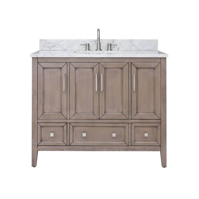 Avanity EVERETTE-VS43-WD-C Everette 43 inch Vanity Combo in Gray Oak with Carrara White Marble Top
