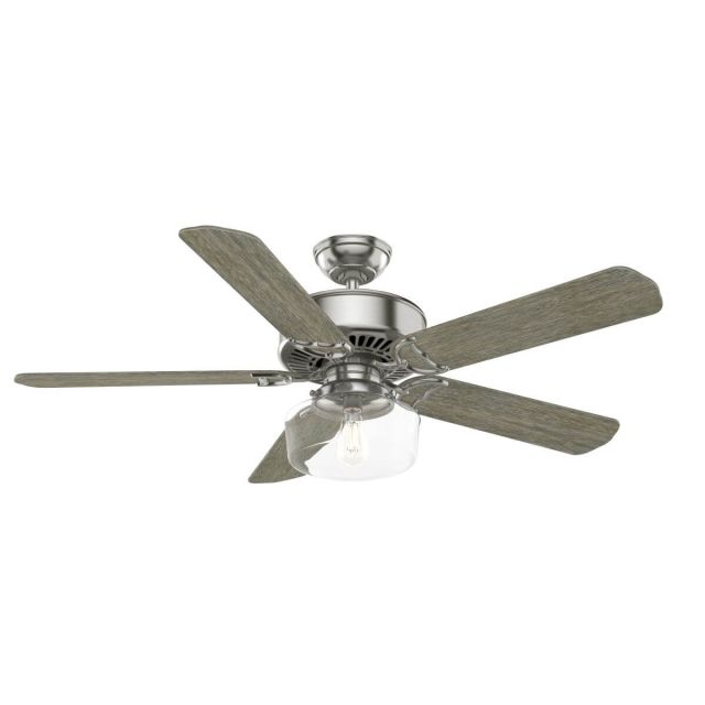 Casablanca Panama 54 inch 5 Blade Ceiling Fan in Brushed Nickel with Brushing Barnwood-Grey Oak Blade 51751