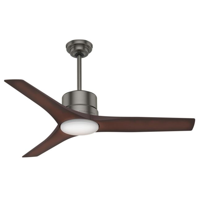 Casablanca 50450 Piston 1 LED Light 52 Inch Ceiling Fan In Brushed Slate With 3 Coffee Beech Blade And Cased White Glass - 59195